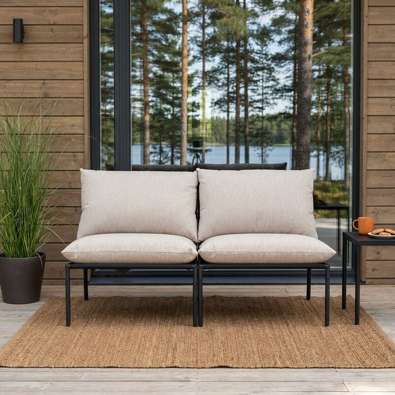 Nevada 2-istuttava sohva hiekka/musta